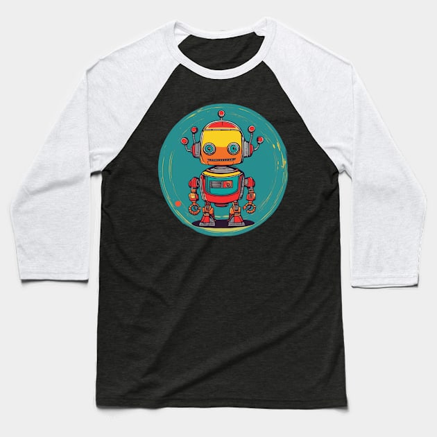 Cute Robot Baseball T-Shirt by Eclecterie